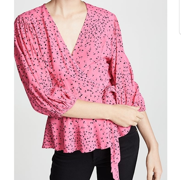 Ganni Tops - ⭐HOST PICK⭐GANNI Barra Wrap Blouse - The Bold Type